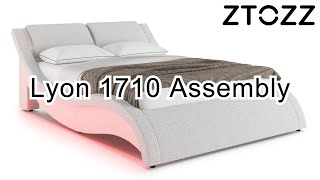 Ztozz Lyon 1710 LED Bed Frame Assembly Instruction [upl. by Gawain398]