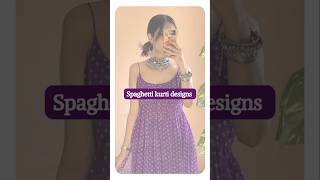 Spaghetti kurti designs  sleeveless kurti designs trending fashionkurti shortsfeed shortvideo [upl. by Iadrahc]