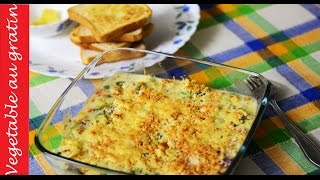 Baked Vegetables Au Gratin  Microwave Oven Recipe  Quick amp Easy [upl. by Anaej]