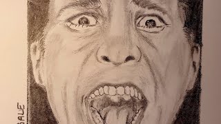 Christian Bale from American Psycho Pencil Drawing Fast [upl. by Yelyk]