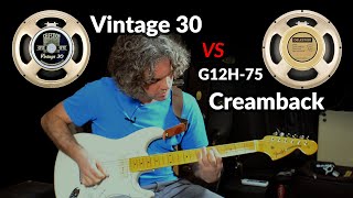 Celestion Creamback G12H75 vs Vintage 30  12quot guitar speakers [upl. by Ayidan494]