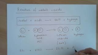 Reactions of metals and acids  word equations [upl. by Barnebas]