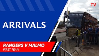 TEAM ARRIVAL  Rangers v Malmo  10 Aug 2021 [upl. by Ettenrahc]