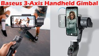 Baseus 3Axis Handheld Gimbal Wireless Bluetooth Phone Gimbal Stabilizer for iPhone Tripod Gimbal [upl. by Thorstein798]