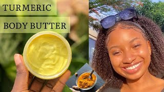 DIY TURMERIC BODY BUTTER  TURMERIC BODY BUTTER FOR GLOWING SKIN  BODY BUTTER FOR GLOWING SKIN [upl. by Pegeen639]