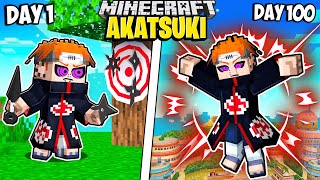 I Survived 100 Days as the AKATSUKI in Minecraft [upl. by Aramat]