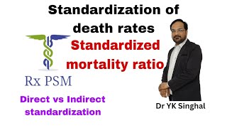 Standardization of death rate  ASMR  Direct and indirect standardization  RxPSM PSM lectures [upl. by Anilesor]