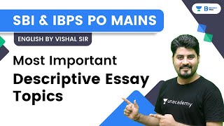 Most Important Descriptive Essay Topics  SBI PO amp IBPS PO Mains  English  Vishal Parihar [upl. by Hsilgne]