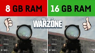 Call of Duty Warzone  8GB RAM vs 16 GB RAM [upl. by Olsewski]