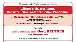 UnivDozent Dr med Gerd REUTHER „Rette sich wer kann Die wirklichen Gefahren einer Pandemie“ [upl. by Anisah453]