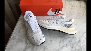 Nike VaporWaffle Woven Sacai Jean Paul Gaultier White Review [upl. by Noiraa]