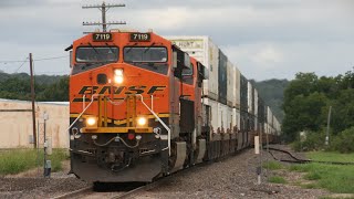 BNSF 7119 South  Intermodal Train QCLOPEA  Brownwood TX [upl. by Aketal]