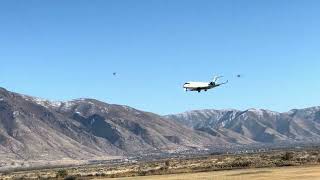 SkyWest Charter SCW4911 Mitsubishi CRJ200LR N477CA Arriving at Provo PVU from Stillwater SWO [upl. by Akinal]