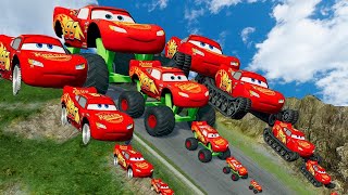 TRANSPORTING PIXAR CARS amp FRUITS WITH COLORED amp JOHN DEERE vs CLAAS vs TRACTORS  BeamNGdrive [upl. by Wightman]