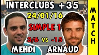 Mehdi Bdiri 36 vs Arnaud Clement 15  CdF Interclubs 35  Full Match  24012016 [upl. by Scrivens]