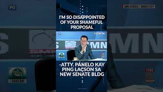 Im so disappointed of your shameful proposal Atty Panelo kay Ping Lacson sa P31B New Senate Bldg [upl. by Vincent]