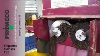 Briquettes biomass pes Promeco Extruder System [upl. by Leifeste]