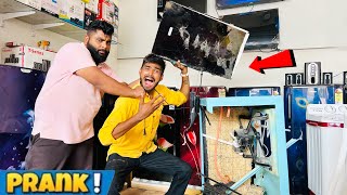 Prank 😳  Breaking Expensive TV And Cooler In Front Of Shopkeeper  आज तो सब पिट गये 😭 [upl. by Yellek]