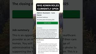 This NHS Admin roles are currently open [upl. by Arley]