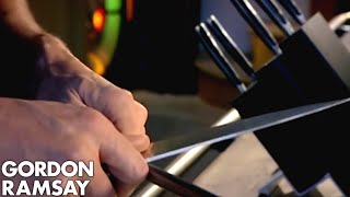 How To Sharpen A Knife  Gordon Ramsay [upl. by Lavicrep]