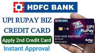 HDFC VIRTUAL RUPAY CREDIT CARD APPLY ONLINE  hdfc bank biz rupay credit card instant approval [upl. by Nazus]