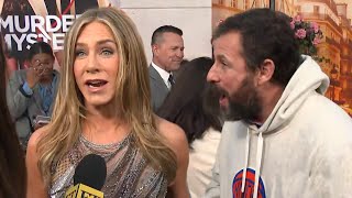 Jennifer Aniston CALLS OUT Adam Sandler at Murder Mystery 2 Premiere Exclusive [upl. by Skantze]