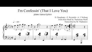 Thelonious Monk  Im Confessin That I Love You piano transcription part 1 [upl. by Baelbeer]