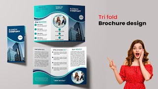 How to Design Brochure In Illustrator Tutorial TriFold 3 fold Brochure Design  Company flyer [upl. by Petuu]