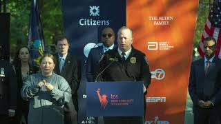 Watch live as NYPD executives provide security details for the 2024 NYC Marathon [upl. by Ahsenauq644]