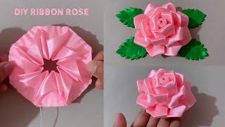 DIY Satin Ribbon Rose flowers  How to make ribbon rose  DIY Ribbon Flowers [upl. by Paver]