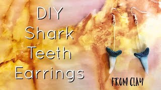 DIY Mako Shark Tooth Earrings from Clay [upl. by Natlus]