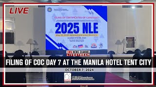 LIVE Filing of COC Day 7 at the Manila Hotel Tent City  October 7 2024 [upl. by Gitlow381]