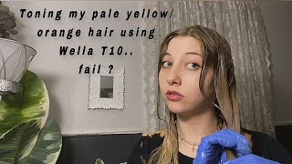 Wella T10 toner on yelloworange hair [upl. by Mariam]