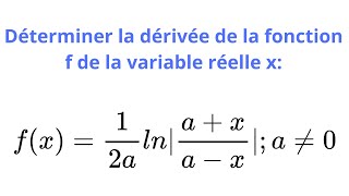 Dérivée dune fonction comportant ln et valeur absolue [upl. by Ier]