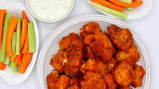 How to Make Crispy Buffalo Cauliflower Bites  Fried Cauliflower quotWingsquot  Eats With Gasia [upl. by Ybba684]