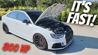 What Its Like Driving a Built Motor Big Turbo 800 HP Audi RS3 [upl. by Aliac]