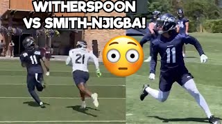 Jaxon Smith Njigba Vs Devon Witherspoon 🔥👀  Seahawks Minicamp  ROOKIE Matchup 😳 WR Vs CB [upl. by Macilroy972]