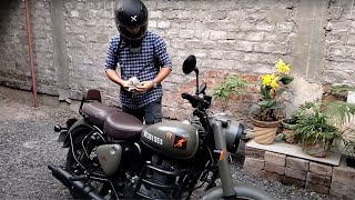 Royal Enfield Classic 350 review before 1st service  Signals edition  Marsh Grey [upl. by Standley603]