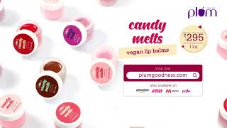 Candy Melts Lip Love  Set of 4 Vegan Lip Balms  Long Stay Hydration No Dry Lips  Plum Goodness [upl. by Naamana]