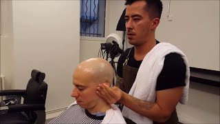 Nomad Barber  Head Shave with Head and Ear Massage  ASMR no talking [upl. by Constant]