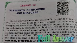 5th STD EVS lesson 12 Elements compounds and Mixtures full answer [upl. by Halie489]