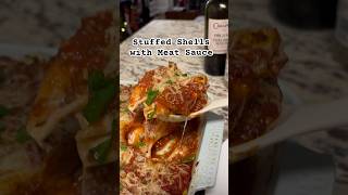 Stuffed shells w meat sauce recipe in the comments bakedpasta cookingathome tasty [upl. by Arrio]