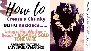 How to Make a Chunky Statement Necklace Beginner Tutorial  Easy Jewelry Making [upl. by Mendes187]