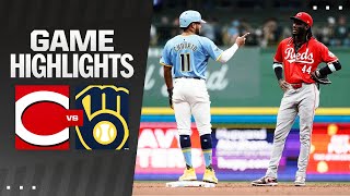 Reds vs Brewers Game Highlights 81024  MLB Highlights [upl. by Atorod]