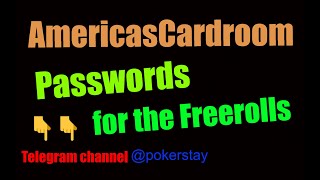 Americas Cardroom passwords for the freerolls ACR [upl. by Ynnij]