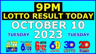 9pm Lotto Result Today October 10 2023 Tuesday [upl. by Asenab935]