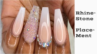 How To Place Rhinestones on Acrylic Nails  Caviar Beads  Beginner Friendly [upl. by Maxwell]