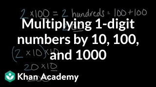 Multiplying 1digit numbers by 10 100 and 1000  Math  4th grade  Khan Academy [upl. by Alded]