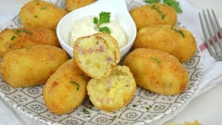 Croquetas de jamón y queso fáciles ¡Sin bechamel [upl. by Asiuqram661]