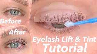 LASH LIFT AND TINT  First time tryout  Tutorial [upl. by Aysahc971]